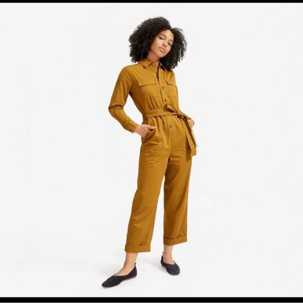 Everlane Utility Jumpsuit size 12 gold/ mustard yellow